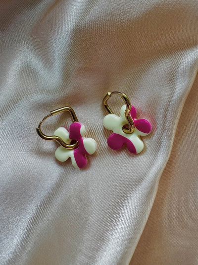 Pampilles - Rose et Jaune pastel (sans créoles)