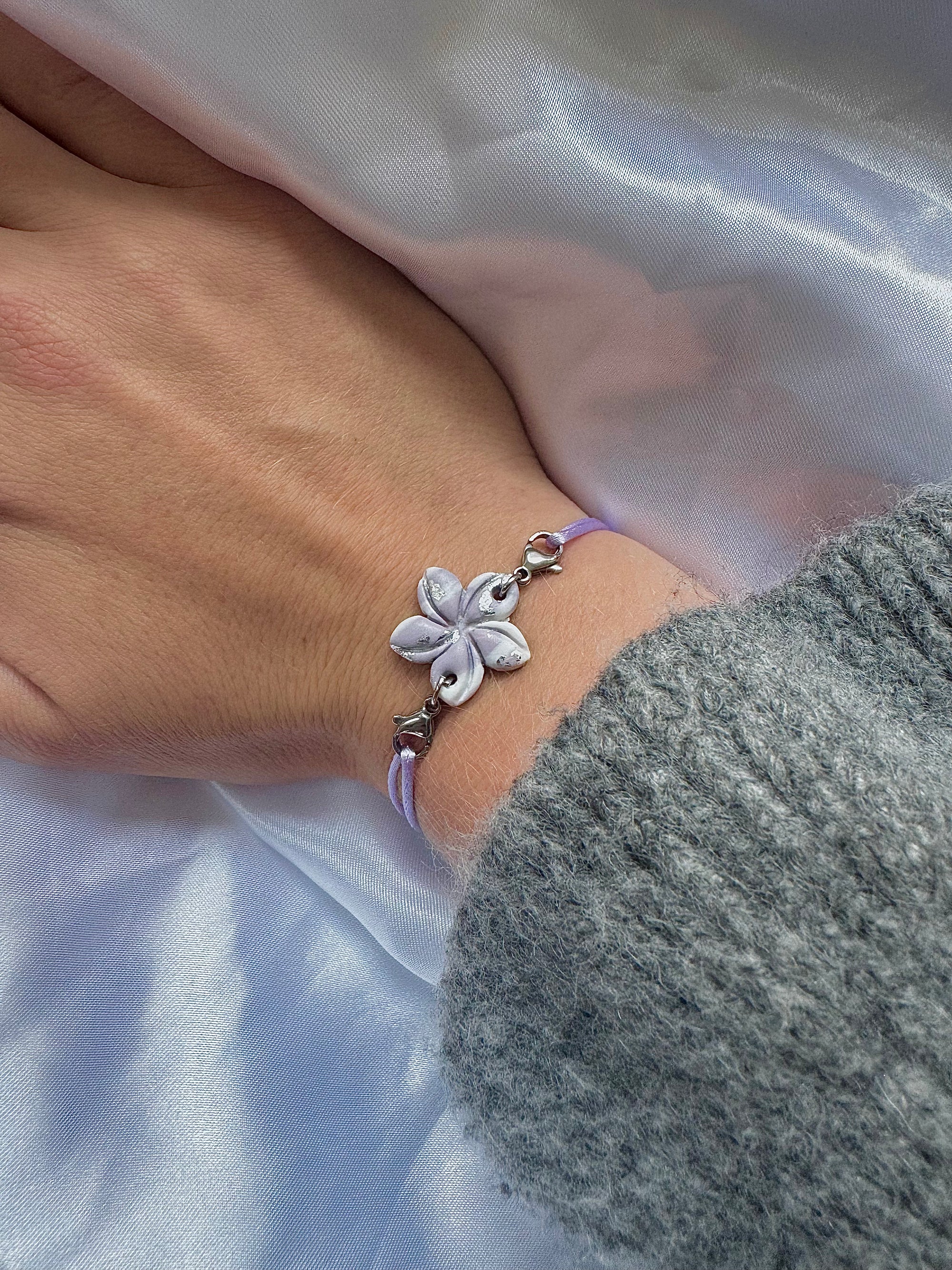 Pampille Bracelets Interchangeables - Lilas, Blanc, Argent (sans cordons)